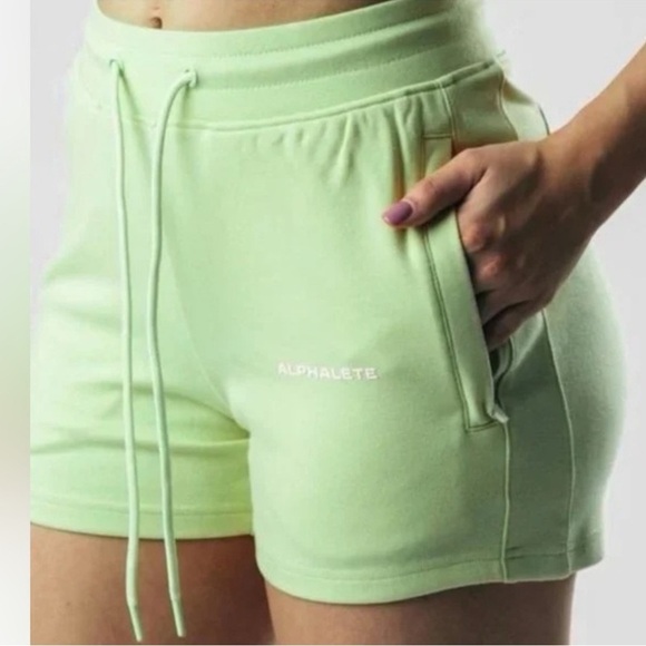 Alphalete Essential Core Activewear Shorts Lime Green Extra Small NWOT - Picture 1 of 9